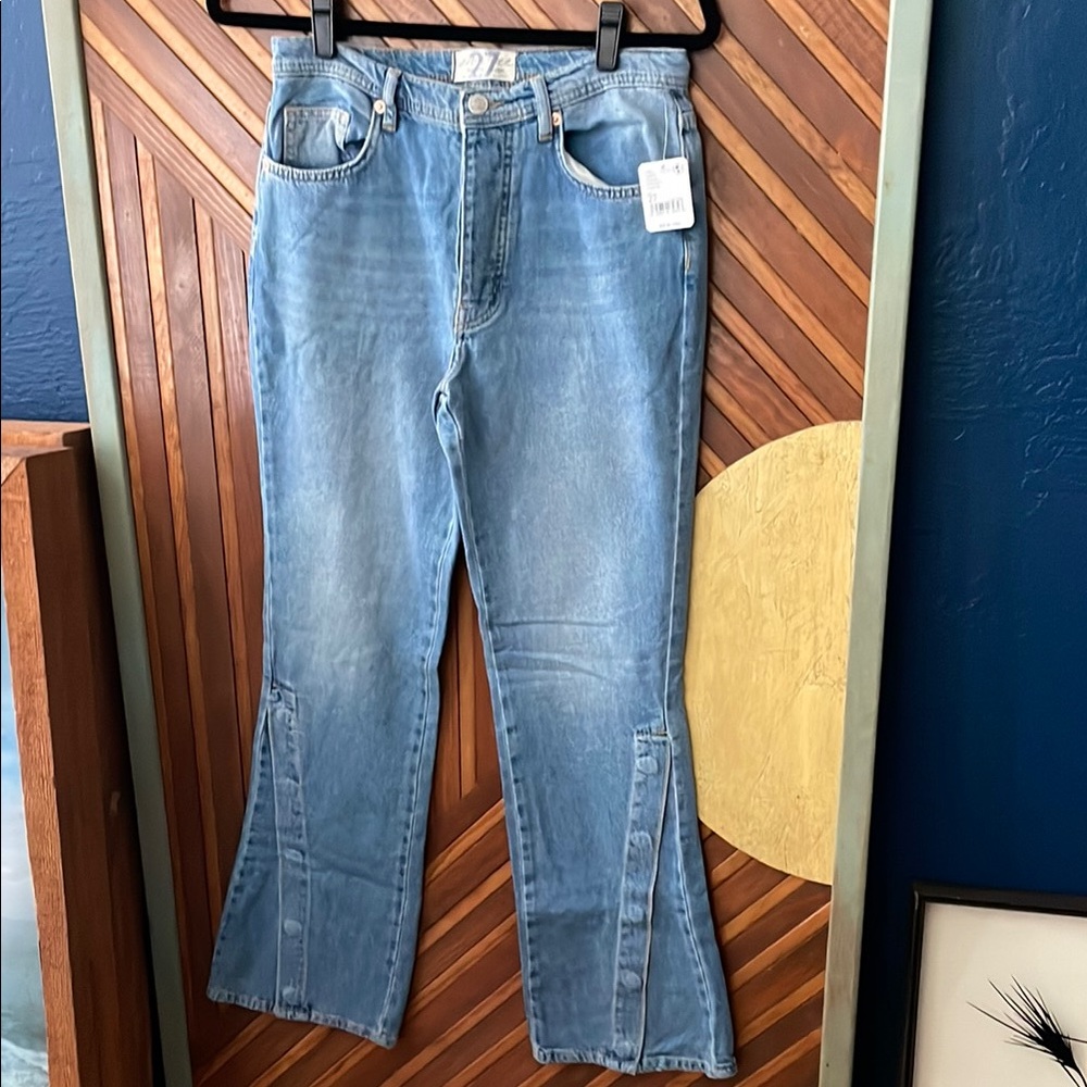 We The Free Blue Flare Wide Leg Jeans